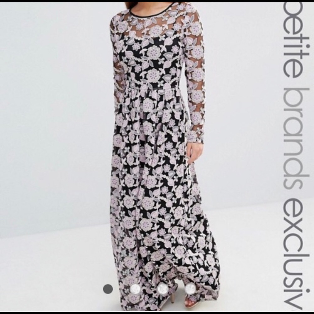 NWOT ASOS embroidered long sleeve dress 💜